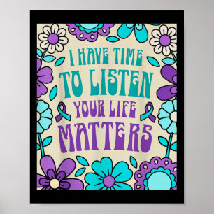 Poster Tenho Tempo Para Ouvir A Consciência Da Prevenção 