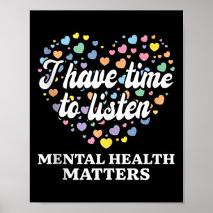 Poster Tenho Tempo Para Ouvir A Consciência Mental Da Saú