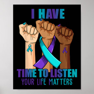 Poster Tenho Tempo Para Ouvir A Prevenção Do Suicídio Em