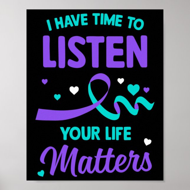 Poster Tenho Tempo Para Ouvir O Suicídio Mental Da Saúde  (Frente)
