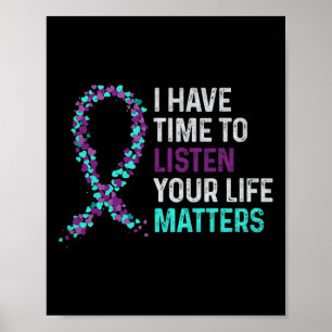 Poster Tenho Tempo Para Ouvir O Suicídio Mental Da Saúde 