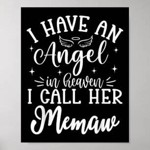Poster Tenho Um Anjo No Céu E Chamo-Lhe "Memaw"