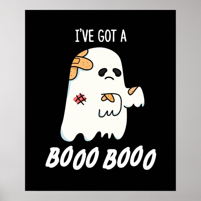 Poster Tenho um Boo Boo Engraçado Fantasma Dark BG (Frente)