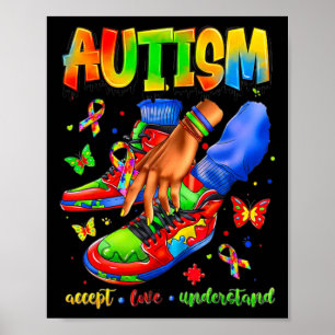 Poster Tênis Autismo Aceitar Amor Entender Autismo Consci