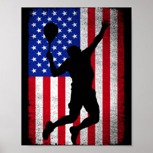 Poster Ténis com bandeira americana para homens e mulhere