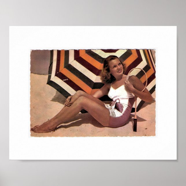 Poster Tênis da Vintage na praia (Frente)