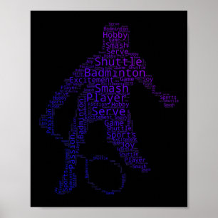 Poster Tênis de Feminino Masculino Squash Badminton