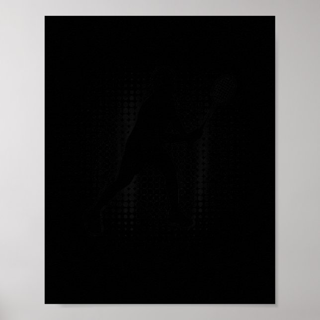 Poster Tênis de Squash Peteca Jogadora de Badminton Femin (Frente)