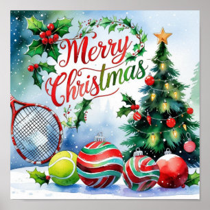 Poster Ténis Natal Temático para Jogador