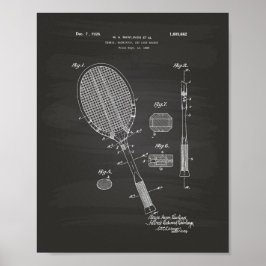 Pôster Tênis Racket 1925 Quadro de arte patenteado