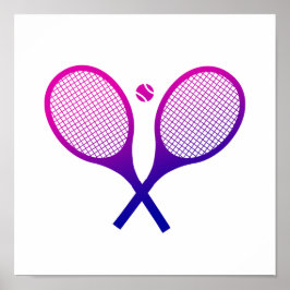 Poster Tênis Rackets Magenta para Mão Roxa