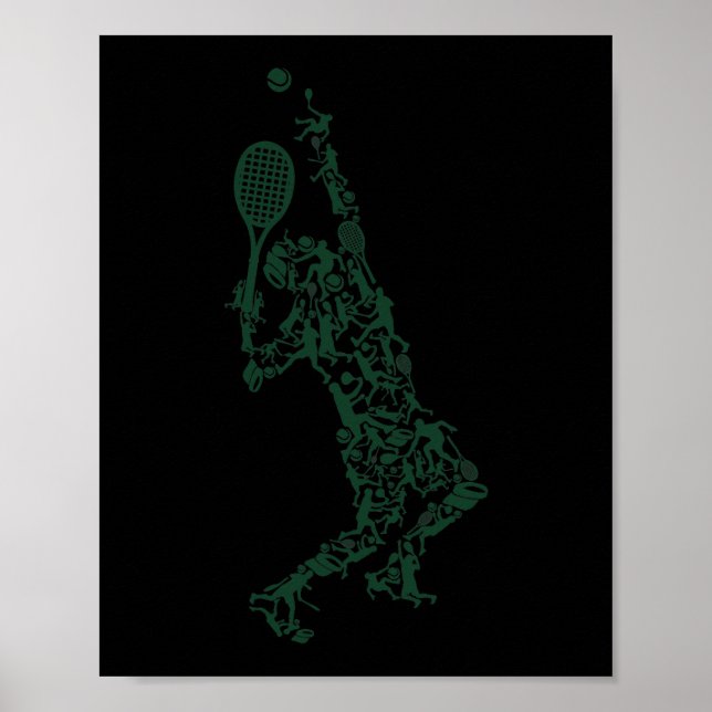 Poster Tênis T Shirt Player Positions Balls Racket em dr (Frente)
