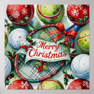 Poster Tênis Temático de Natal para Jogador