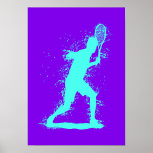 Poster Tenista - Arte em Aquarela Abstrata