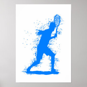 Poster Tenista - Arte em Aquarela Abstrata