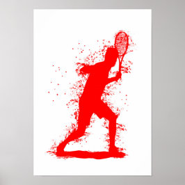 Poster Tenista - Arte em Aquarela Abstrata