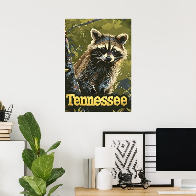 Poster Tennessee Raccoon (Escritório em casa)