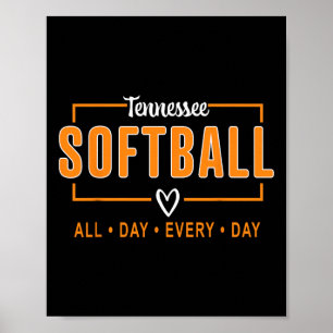 Poster Tennessee Softll Vintage Homens Crianças Equipe Re