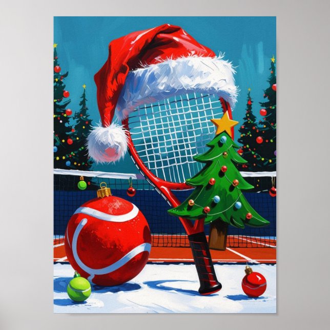 Poster Tennis Christmas Themed for Player  (Frente)