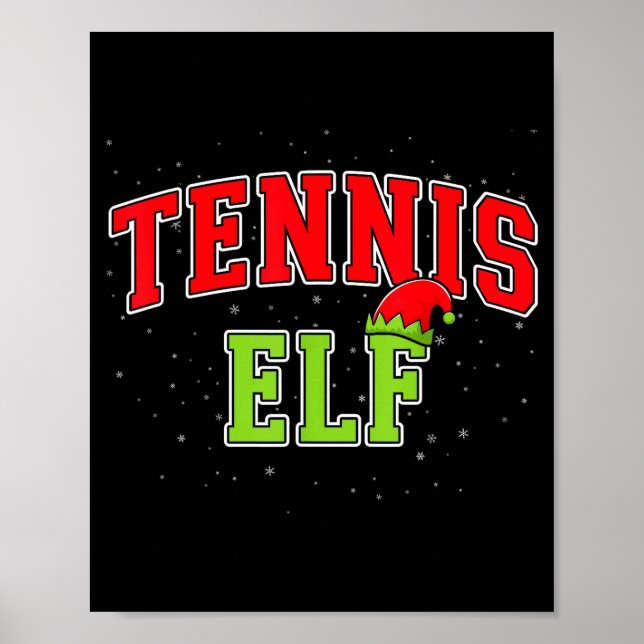 Poster Tennis Elf Christmas Family Matching Group Xmas  (Frente)