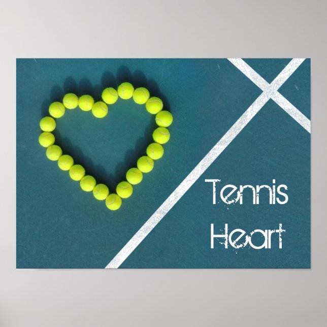 Pôster Tennis Heart, personalized (Frente)