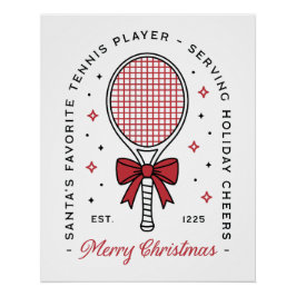 Pôster Tennis merry Christmas funny wishes red aesthetic