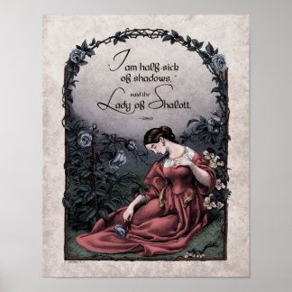 Poster Tennyson "Lady of Shalott" Victorian Art 11x14