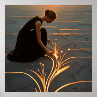 Poster Tensão à luz - Arte Simbólica Solarpunk
