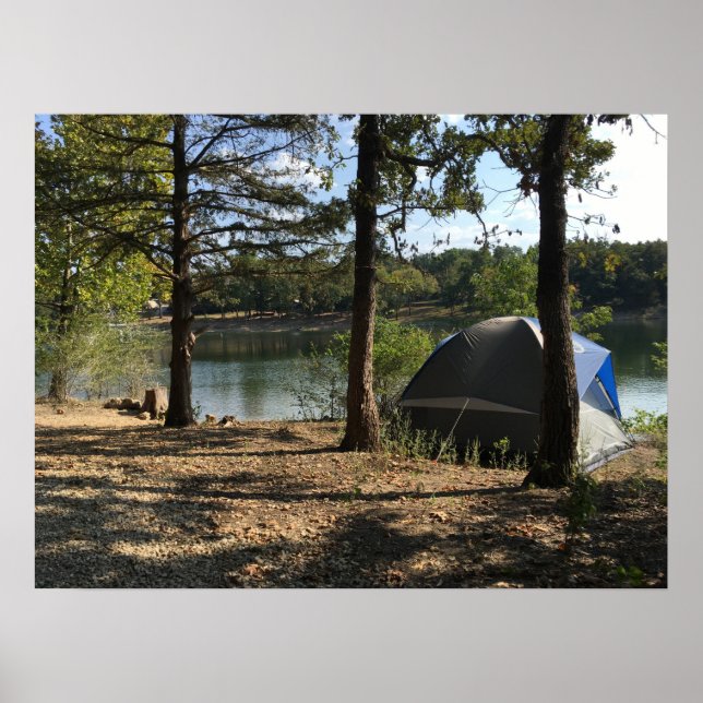 Poster Tent Camping no lago (Frente)