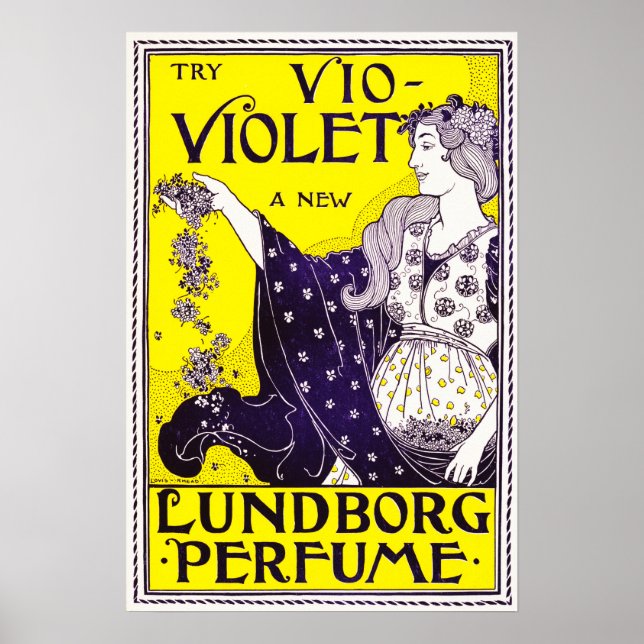 Poster Tente o novo VIOLET Lundborg Perfume Art de Louis  (Frente)