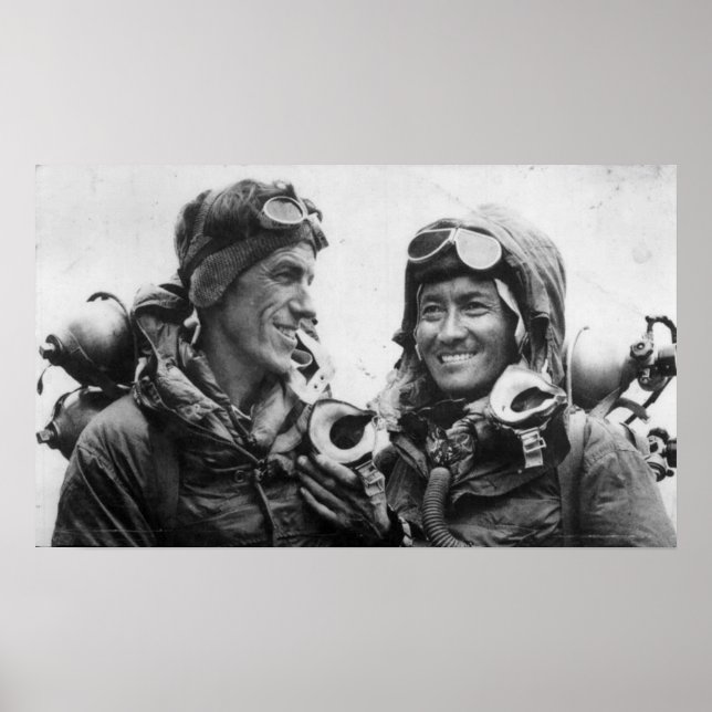 Poster Tenzer Norgay Edmund Hillary Everest 1953 (Frente)