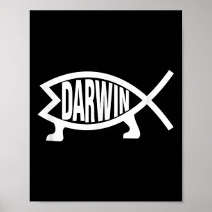 Poster Teoria Ateu Charles Darwin De Evolução Peixe