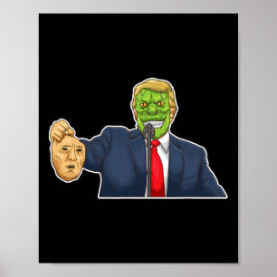 Poster Teoria da Conspiração Engraçada Reptiliano Donald