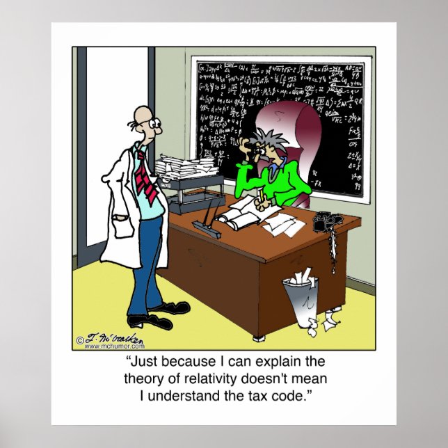 Pôster Teoria da Relatividade e Código Fiscal (Frente)