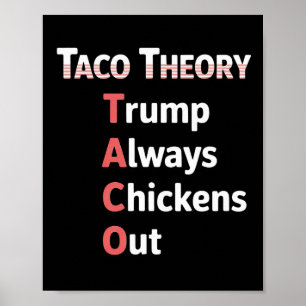 Poster Teoria do Taco Sempre Tacos de Frango Pun