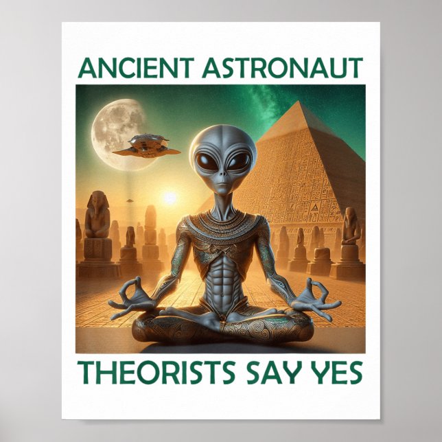 Poster Teóricos dos Astronautas Antigos de Yoga dizem sim (Frente)