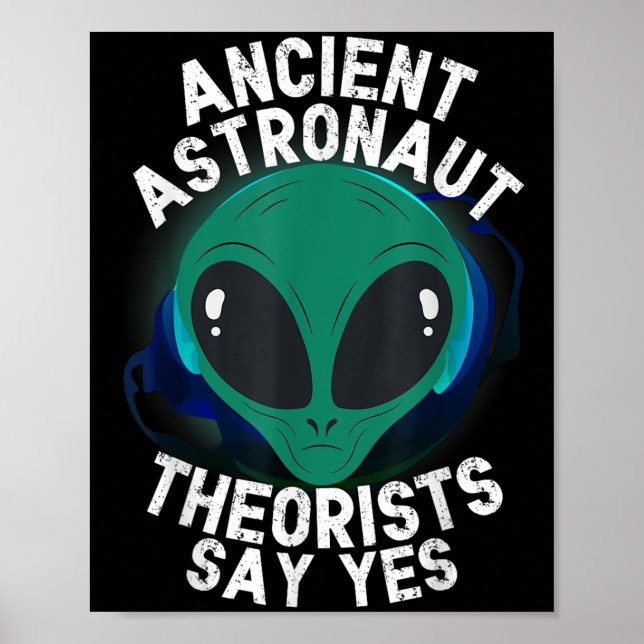 Poster Teóricos dos Astronautas da Cabeça de alienígena D (Frente)