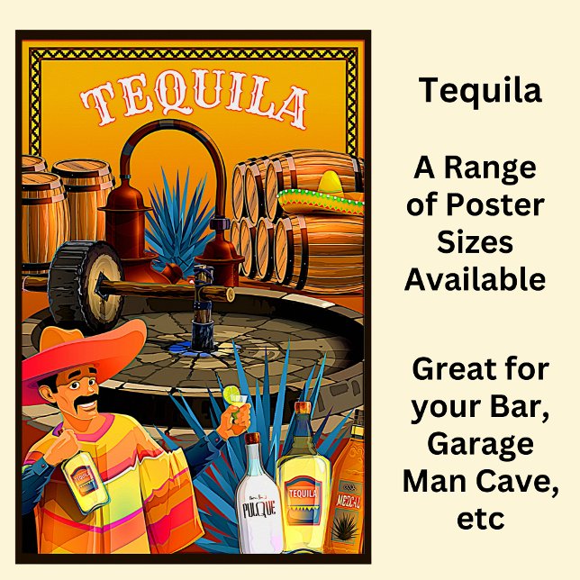 Poster Tequila - Agava Azul Mexicana (Criador carregado)