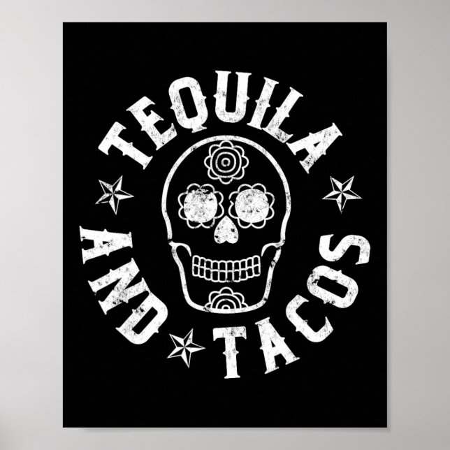 Poster Tequila E Tacos Cinco De Mayo Comida Mexicana  (Frente)