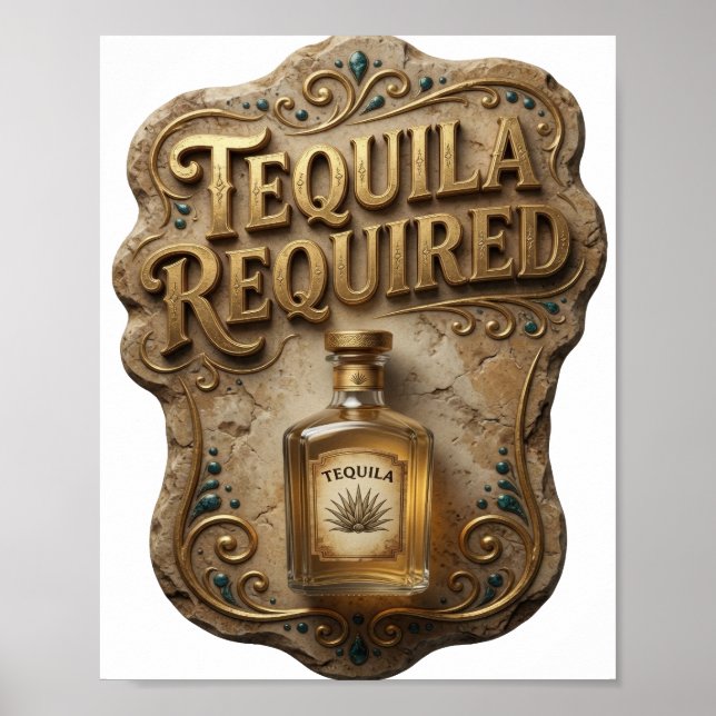Poster TEQUILA NECESSÁRIO Witty Gold (Frente)