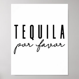 Poster Tequila Por Favor Partido Engraçado Cinco Bebendos