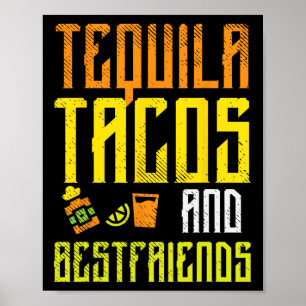 Poster Tequila Tacos Bestamigos Funny Cinco De Mayo Drin