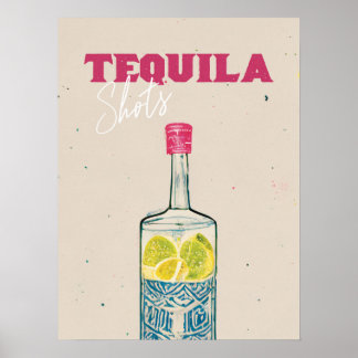 Poster Tequila Tira Arte Retrorna Bar Rosa Mexicana