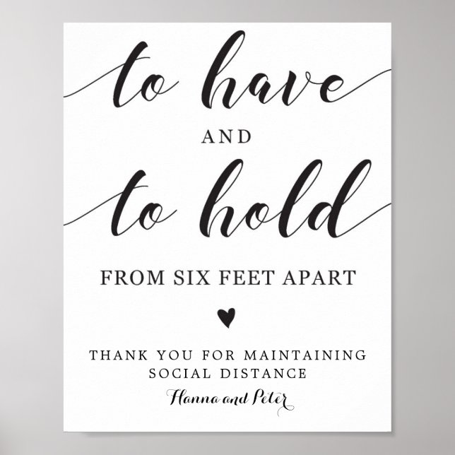 Poster Ter e manter sinal de distância social (Frente)