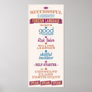 Pôster Ter sucesso em aprender uma língua estrangeira.