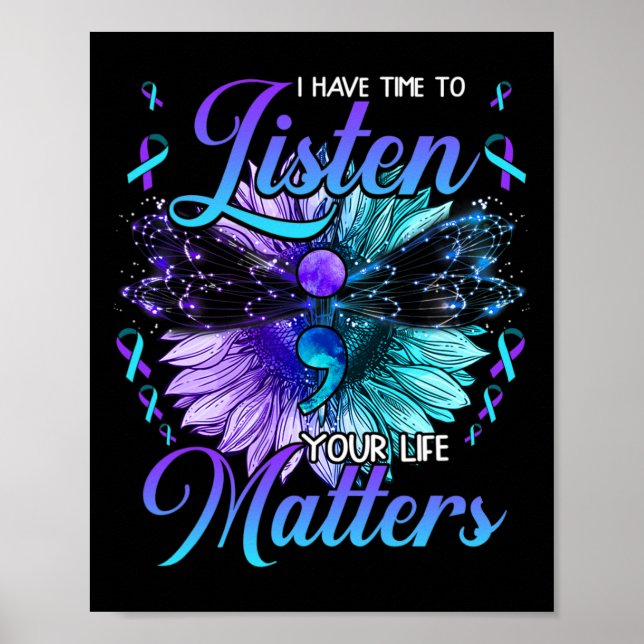 Poster Ter Tempo Para Ouvir A Consciência Da Prevenção Do (Frente)