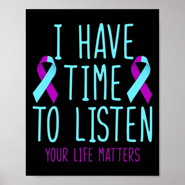 Poster Ter Tempo Para Ouvir A Consciência Da Prevenção Do (Frente)