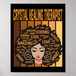 Poster Terapeuta de Cura com Cristais Mês da História Neg