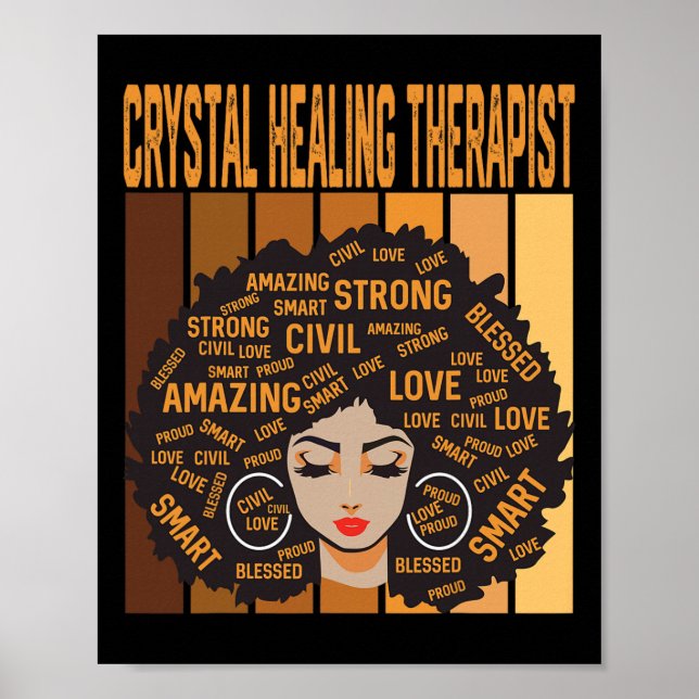 Poster Terapeuta de Cura com Cristais Mês da História Neg (Frente)
