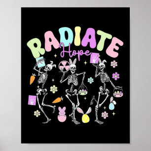 Poster Terapeuta de Radiologia de Páscoa Esqueleto Dançan